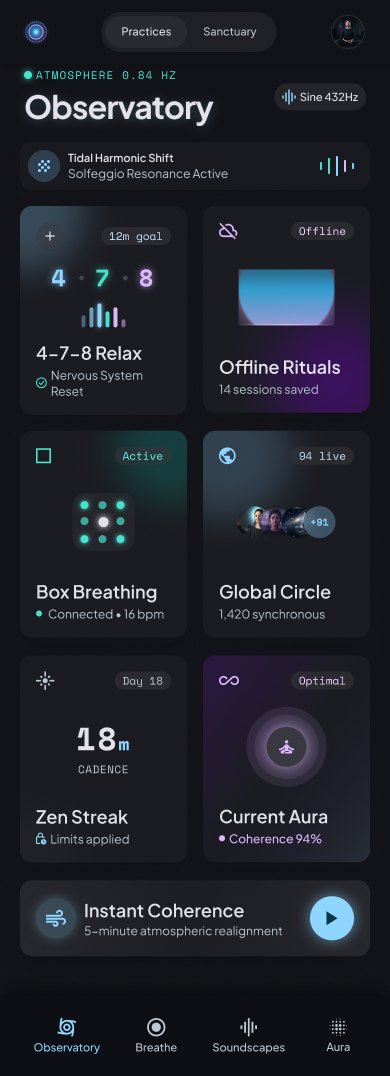 Breathwork app, Observatory screen